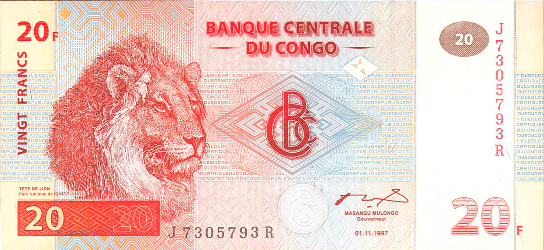 Congo 20 2000 UNC P-88/a